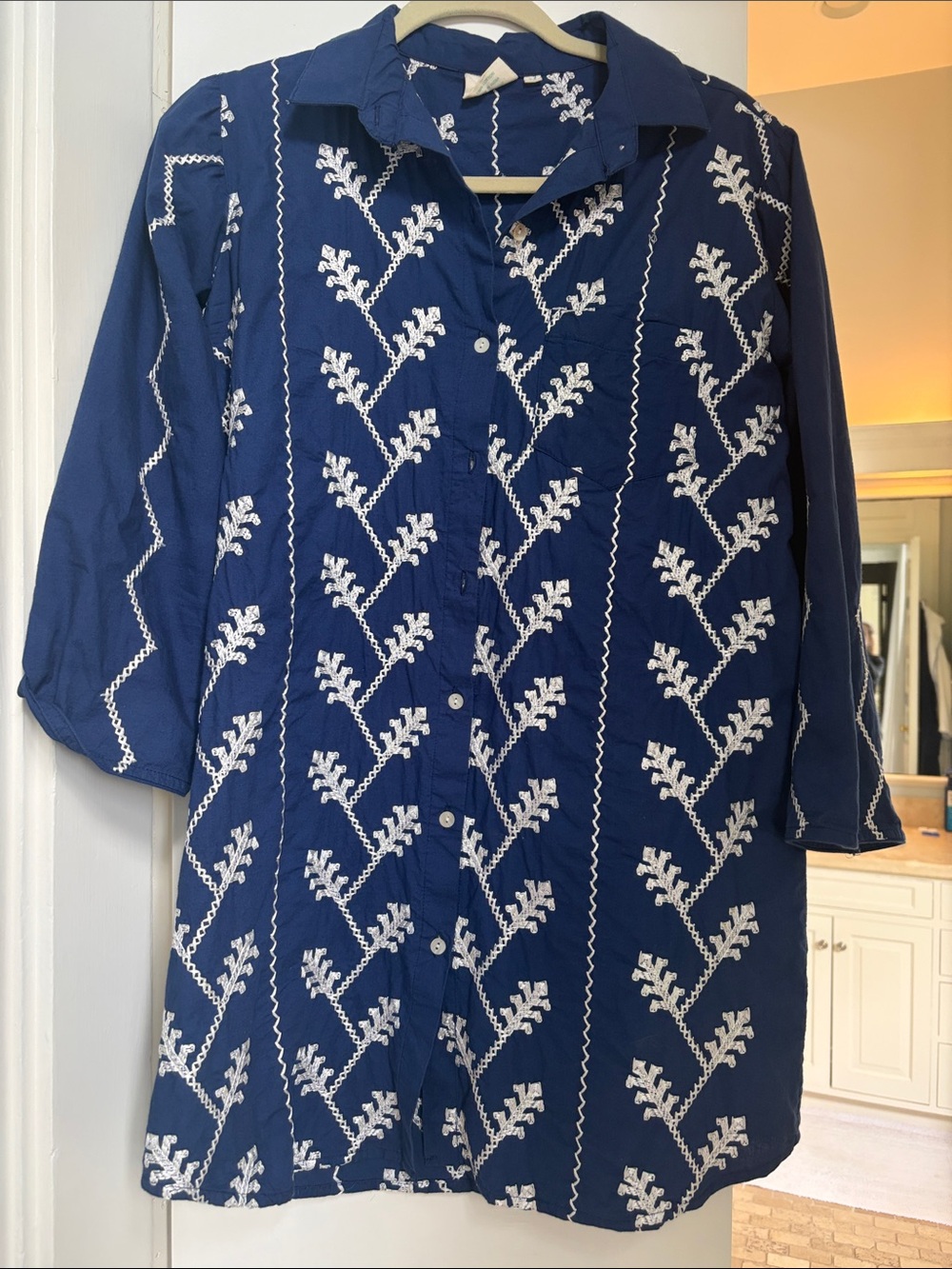 Julia Amory Husband Shirt Embroidered - M VGUC